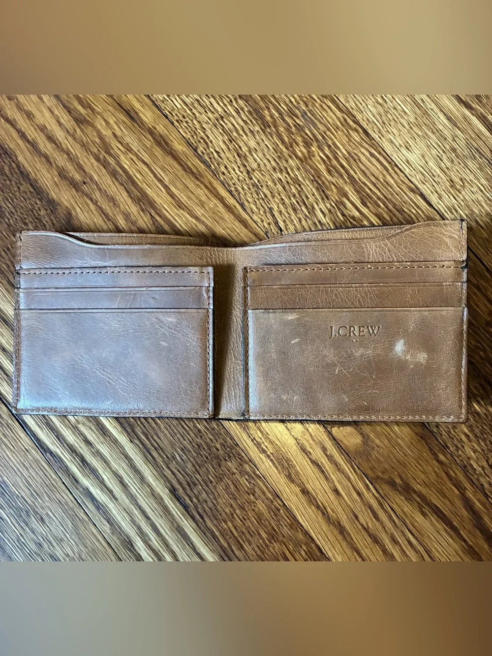 J. Crew Men’s Camel Leather Bifold Wallet